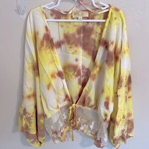 Rebellion women’s tye dye cover top size M